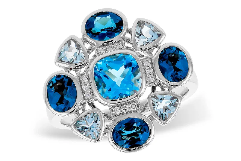 Clearance Sale On High-End Jewelry Collections Allison Kaufman Geometric Colored Topaz Ring