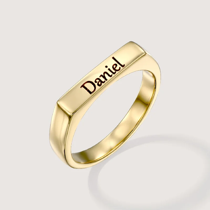 Shop High-Quality Jewelry At Jaw-Dropping Discounts Charlotte Gold Ring & Engraving