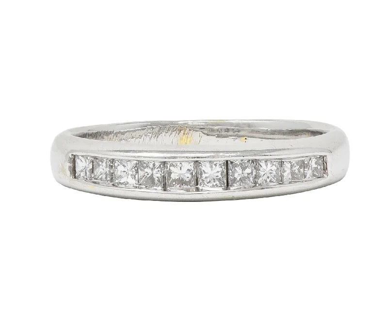 Flash Sale On Exquisite Jewelry – Don't Miss Out Contemporary 0.45 CTW Diamond 18 Karat White Gold Channel Band Ring