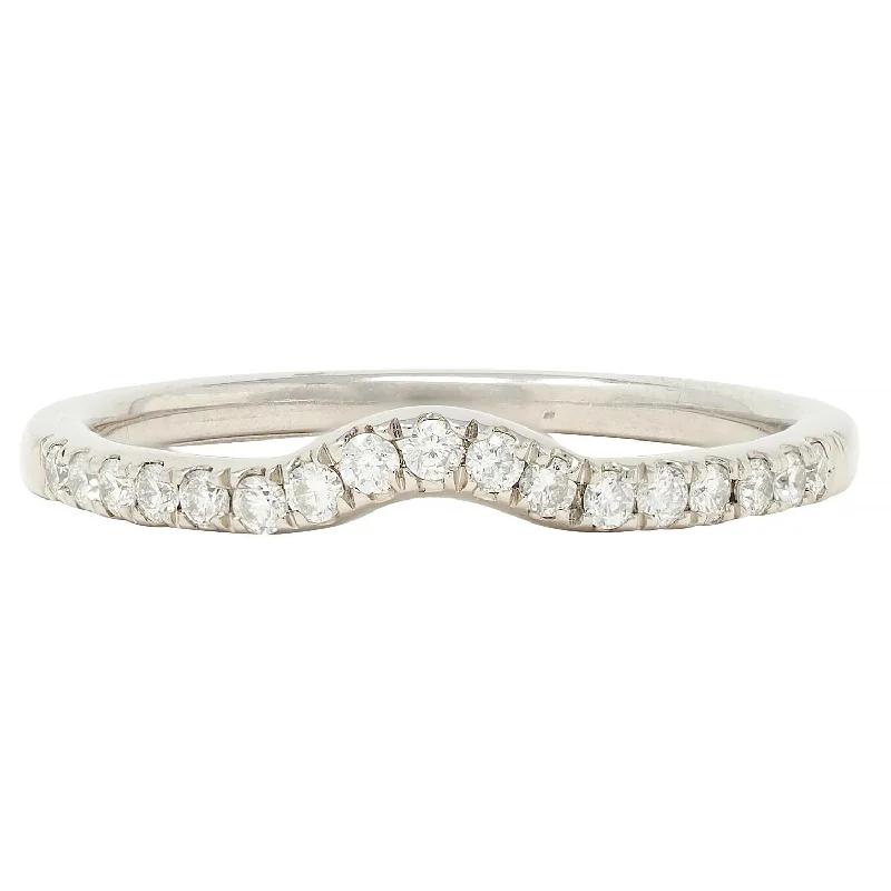 Get The Sparkle You Love At Prices You Adore Contemporary Diamond 14 Karat White Gold Contour Wedding Band Ring