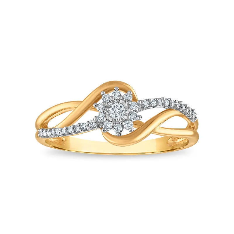 Delicate Crystal Jewelry For Sophisticated Charm Diamond Accent Ring in 10KT Yellow Gold