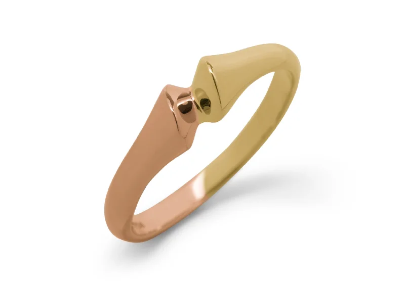 Stunning Statement Jewelry, Unbeatable Discounts JW195 Bitone Dress Ring, Yellow & Red Gold