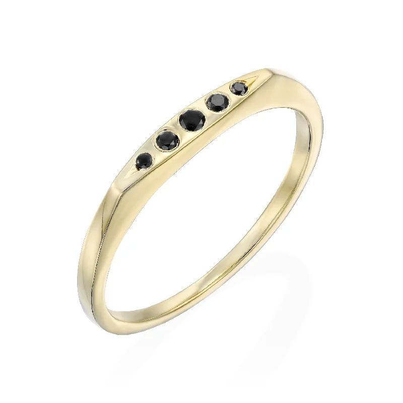 Luxury Jewelry Clearance – Shop Premium Styles Now Jackie Gold Ring Five black Diamonds