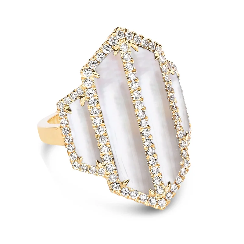 High-End Sparkle, Low-End Prices – Jewelry Sale Live Mother of Pearl and Diamond Ring