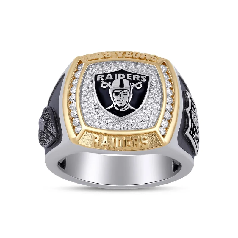 Flash Sale On Elegant Jewelry – Don't Miss Out True Fans Fine Jewelry Las Vegas Raiders 1/2 CTW Diamond Ring in Sterling Silver