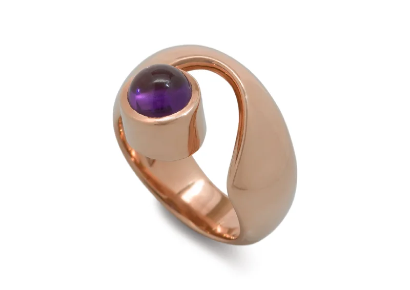 Personalized Jewelry At Special Discount Rates JW208 Cabochon Gemstone Ring, Red Gold