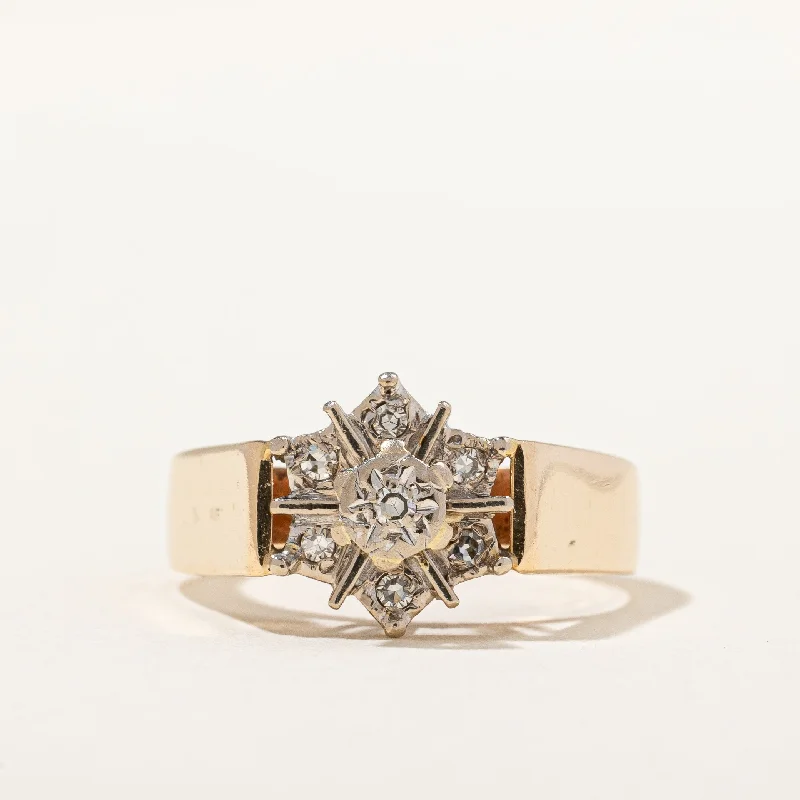 Luxury Jewelry Sale – Sparkle For Less Vintage Six Point Diamond Cluster Ring | 0.08 ctw, SZ 5.5 |