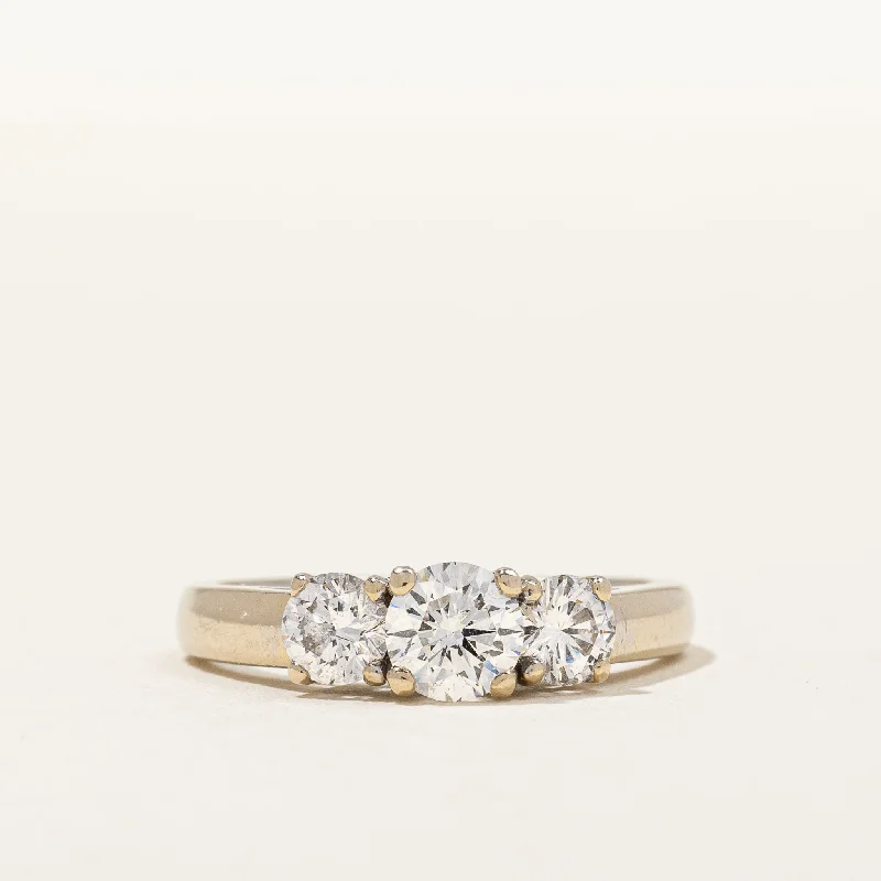 Premium Diamond Jewelry For Unforgettable Moments Elegant Three Stone Diamond Engagement Ring | 0.97 ctw, SZ 5.75 |