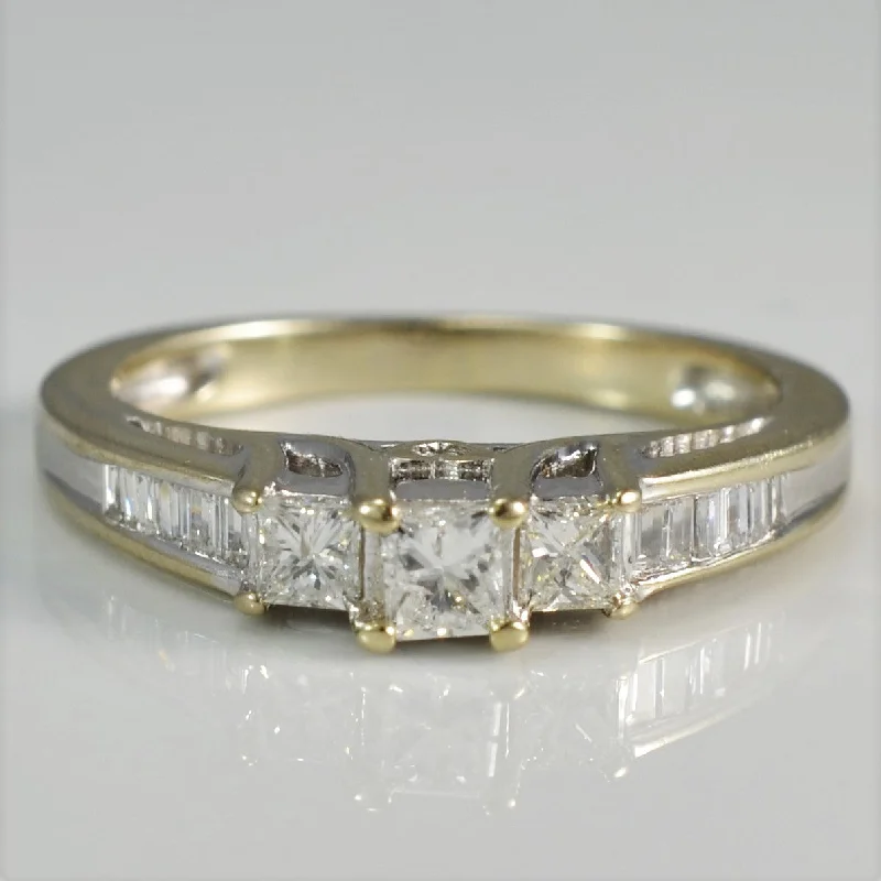Eco-Friendly Sustainable Jewelry For Conscious Buyers Three Stone Princess & Baguette Diamond Ring | 0.50ctw | SZ 5.75 |
