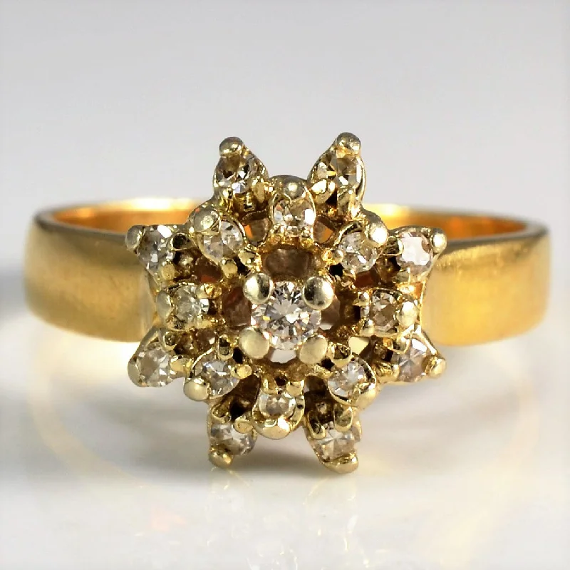 Affordable Glamour – Premium Jewelry For Less Star Burst Cluster Diamond Ring | 0.21 ctw, SZ 6.75 |