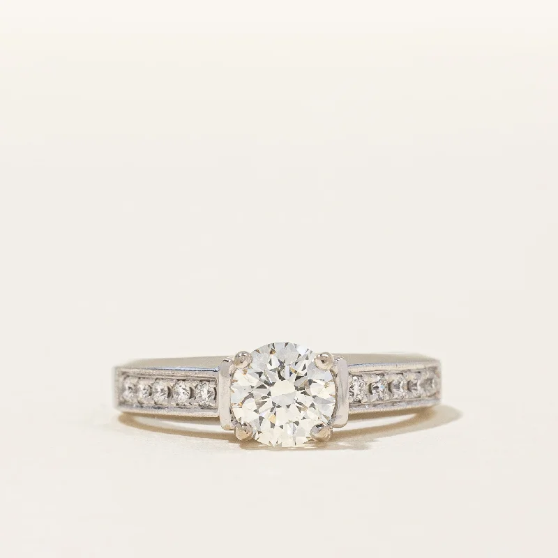 Trendy Minimalist Jewelry For Everyday Wear Simon G' Round Brilliant Engagement Ring | 0.91 ctw, SZ 4.5|