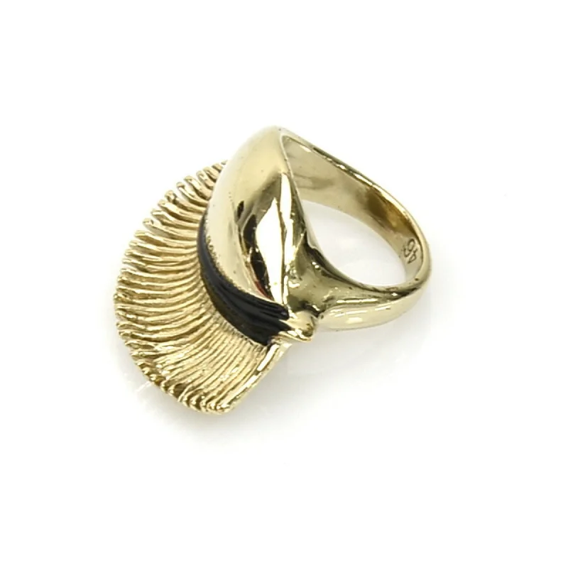 Holiday Jewelry Sale – Perfect Gifts At The Best Prices CHRISTIAN DIOR Ring Metal Gold x Black Women's No. 6