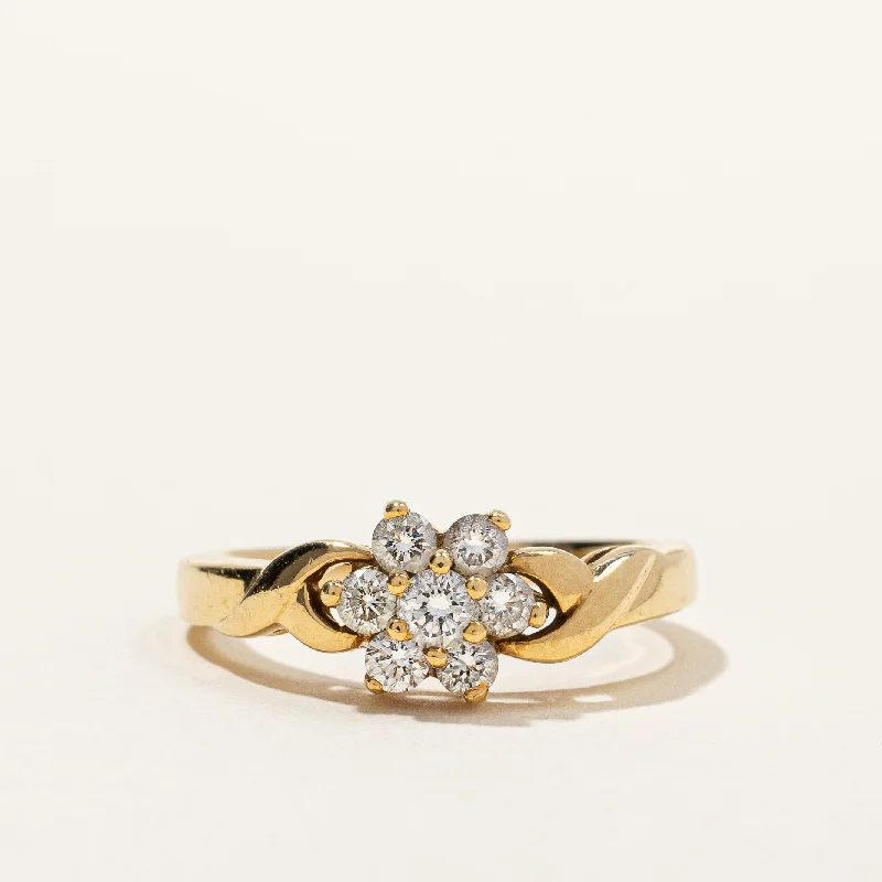 Fashion-Forward Geometric Jewelry For Contemporary Style Twisted Floral Diamond Cluster Ring | 0.48 ctw, SZ 6.75 |