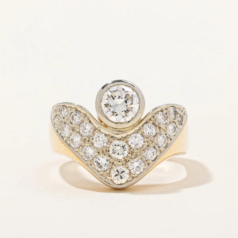 Handmade Pearl Jewelry For Timeless Elegance Custom Pave Bezel Set Diamond Ring | 1.50 ctw, SZ 7.25 |