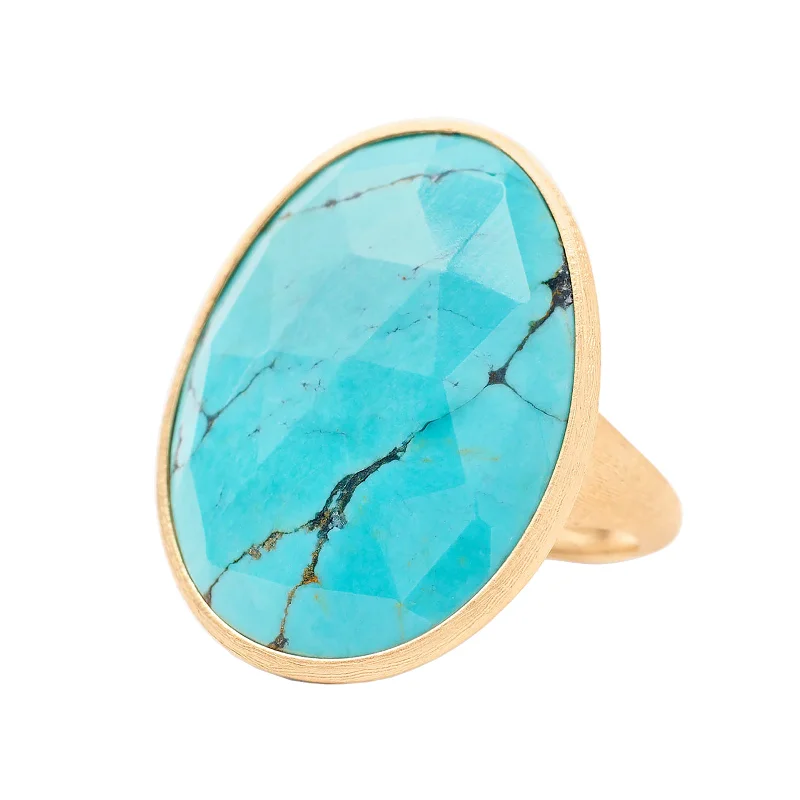 Exclusive Gemstone Jewelry At Special Prices Lunaria Cocktail Ring with Mexican Turquoise