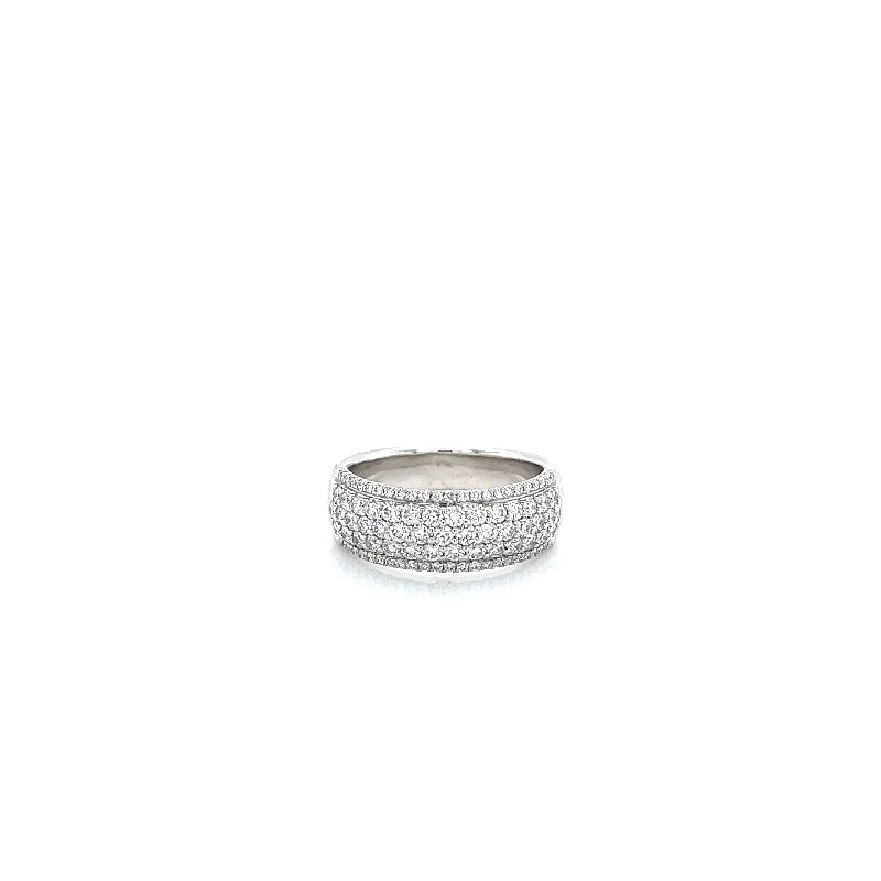 Huge Savings On Timeless Jewelry Collections Round Diamond Half Anniversary Fashion Ring in 14K White Gold (1.10ctw)