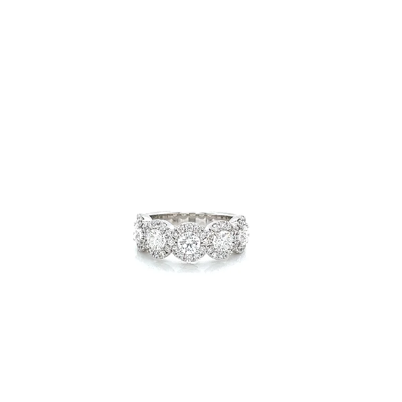Shop Stylish Jewelry Now And Save Big Round Diamond Half Anniversary Fashion Ring in 14K White Gold (2.00ctw)