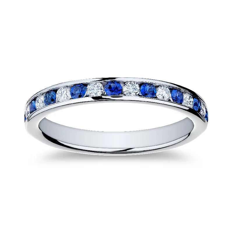 Make Every Moment Shine – Jewelry Discounts Available Bremer Jewelry Sapphire and Diamond Channel Set Ring in Platinum (0.58ctw)