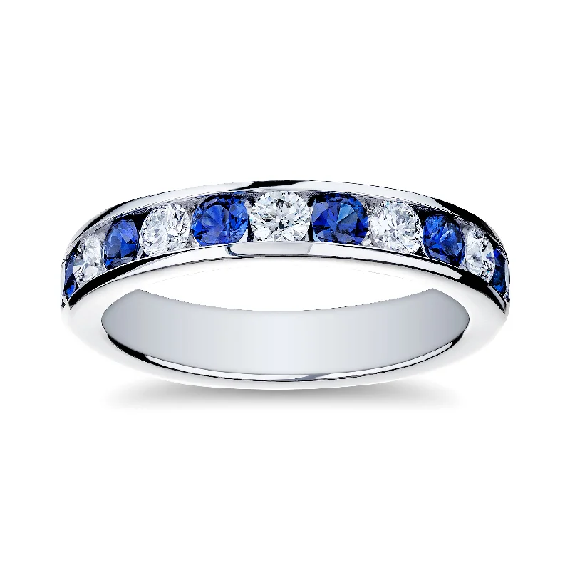 High-Quality Jewelry At A Fraction Of The Cost Bremer Jewelry Sapphire and Diamond Channel Set Ring in Platinum (1.11ctw)