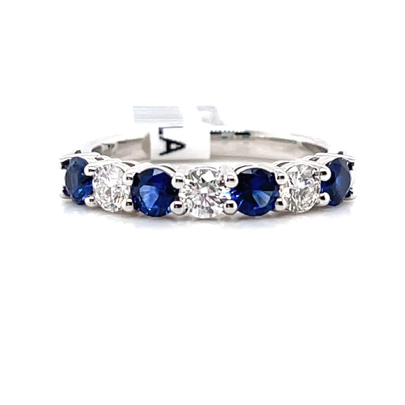 Limited-Time Jewelry Sale – Don't Miss These Deals Bremer Jewelry Sapphire and Diamonds Half Anniversary Fashion Ring in Platinum (1.17ctw)