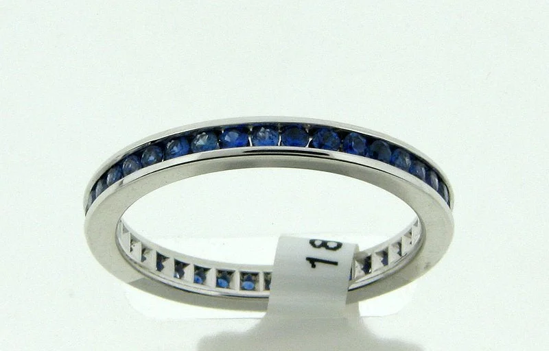 Last Chance To Grab Your Favorite Jewelry At A Discount Bremer Jewelry Sapphire Anniversary/Eternity Fashion Ring in 18K White Gold (.76ctw)