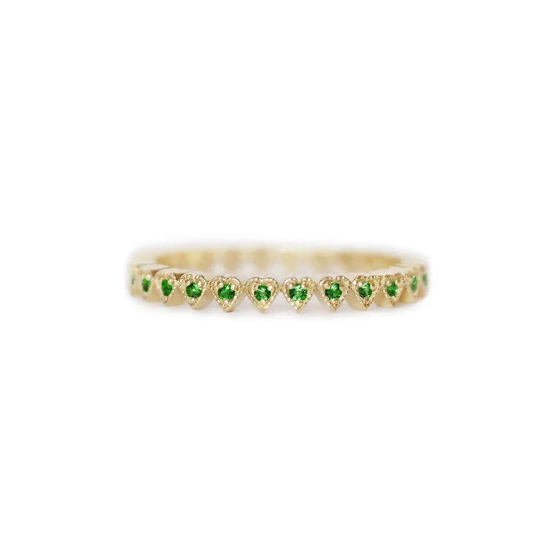 Exclusive Jewelry Offers – Sparkle For Less Emerald Deco Notched Heart Eternity Ring