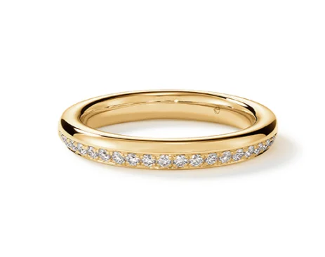Bestselling Jewelry Now On Sale – Elevate Your Look Hearts On Fire Round Barre Pave Ring in 18K Yellow Gold (.24ctw)