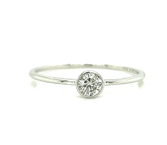 Grab Your Favorite Jewelry At The Lowest Prices Round Diamond Stackable Fashion Ring in 18K White Gold (.21ctw)