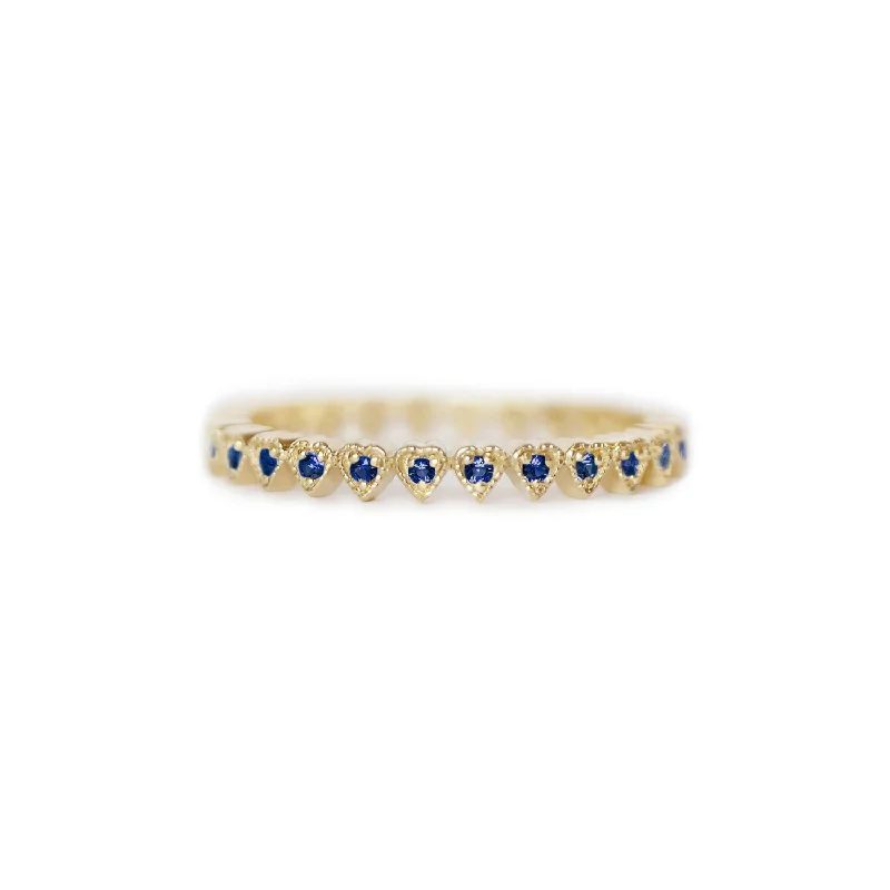 Seasonal Jewelry Deals – Elevate Your Style Sapphire Deco Notched Heart Eternity Ring