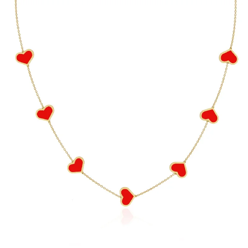 Save On Luxury Jewelry Pieces – Limited-Time Offers Large Coral Heart Station Necklace