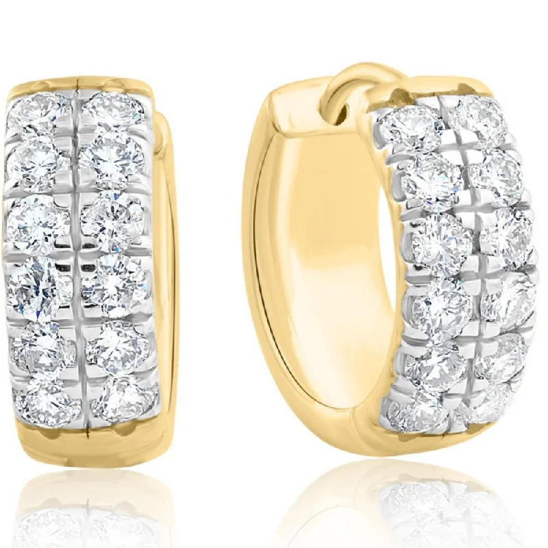 Best Jewelry Deals – Premium Quality At Exclusive Discounts 1 1/4Ct Diamond Hoops in Yellow Gold Lab Grown 14.55mm Tall