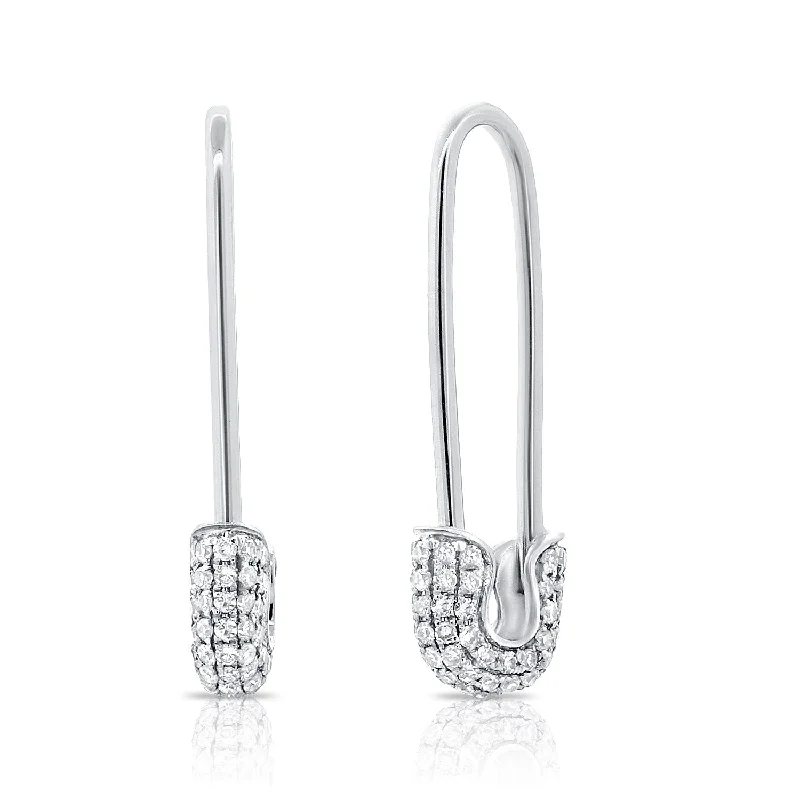 Exclusive Jewelry Discounts – Shop Now For Savings 14k Gold & Diamond Safety Pin Earrings