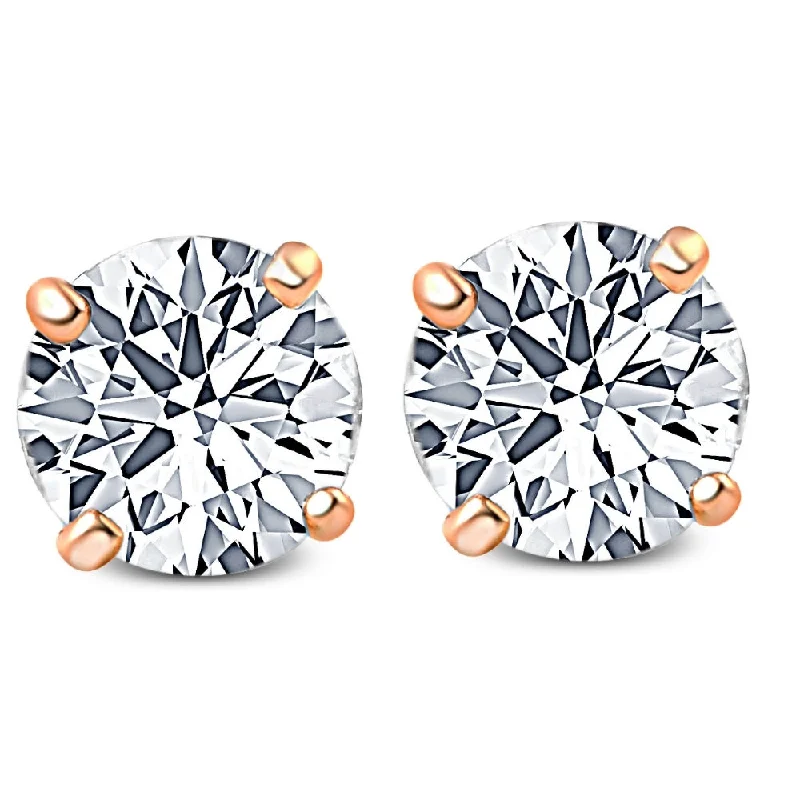 High-Quality Jewelry At A Fraction Of The Cost 3/4ct Diamond Studs Screw Back 14K Rose Gold