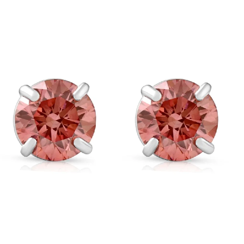 Buy More, Save More – Special Jewelry Discounts 3/8Ct Pink Lab Grown Diamond Screw Back Studs Earrings 14K White Gold