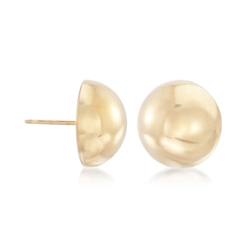 Versatile Layering Jewelry For Effortless Chic Ross-Simons 14kt Yellow Gold Domed Button Earrings