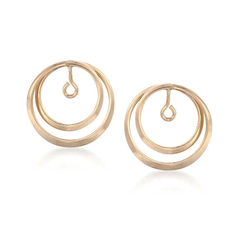Modern Statement Jewelry For Bold Styling Ross-Simons 14kt Yellow Gold Double Loop Circle Earring Jackets