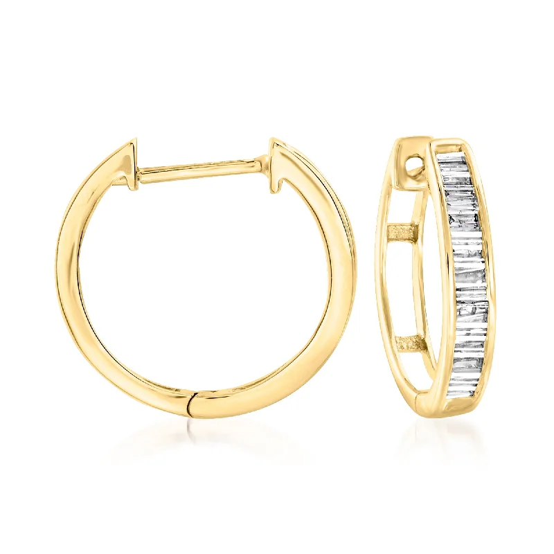 Timeless Elegance, Temporary Discounts – Act Fast Ross-Simons Diamond Huggie Hoop Earrings in 14kt Yellow Gold