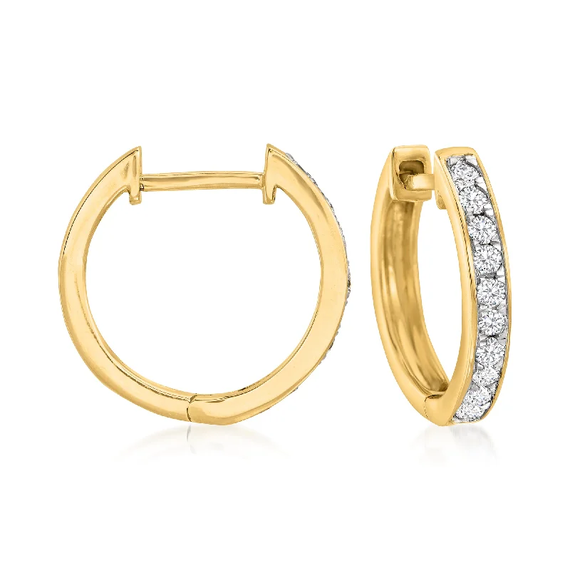 Limited-Time Offer On Elegant Jewelry Pieces Ross-Simons Diamond Huggie Hoop Earrings in 14kt White Gold