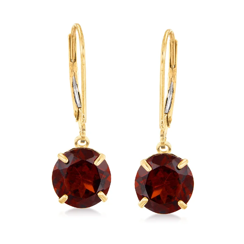 Customized Silver Jewelry For Unique Style Ross-Simons Garnet Drop Earrings in 14kt Yellow Gold