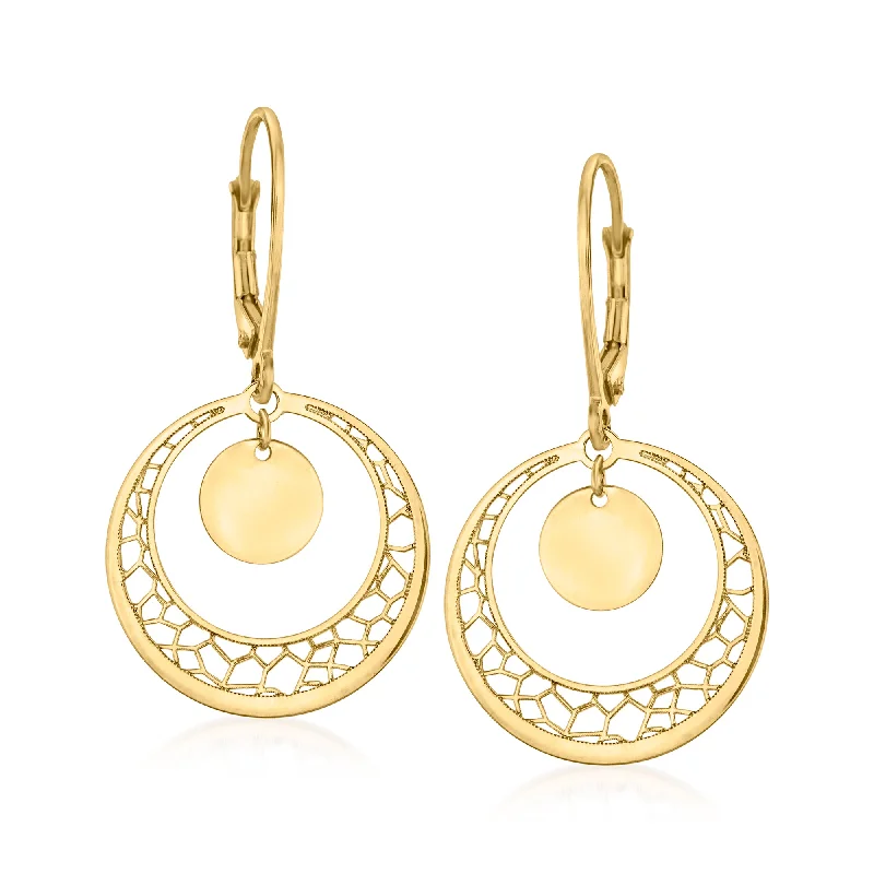 Bestselling Jewelry Now On Sale – Elevate Your Look Ross-Simons Italian 14kt Yellow Gold Openwork Circle Drop Earrings