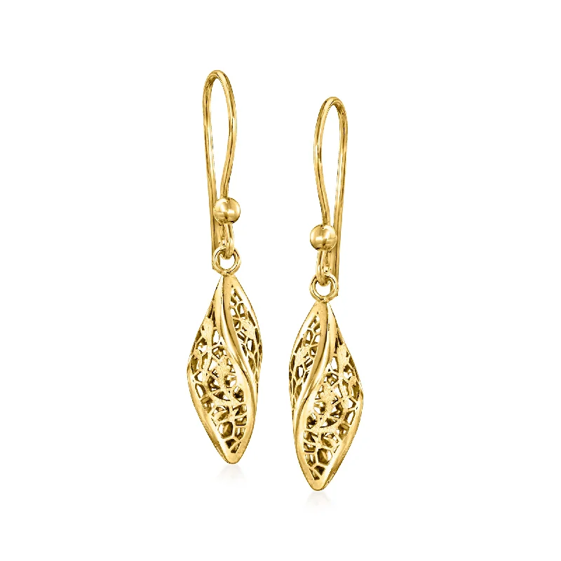 Breathtaking Jewelry At Limited-Time Savings Ross-Simons Italian 14kt Yellow Gold Twisted Lace Drop Earrings