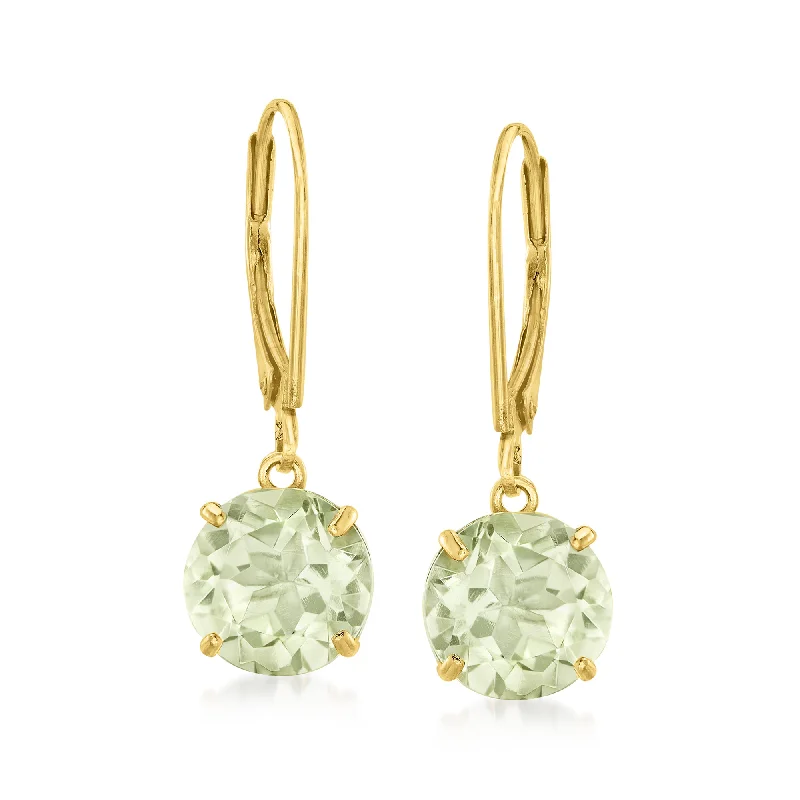 Discounted Luxury Jewelry – Shine Without The Splurge Ross-Simons Prasiolite Drop Earrings in 14kt Yellow Gold