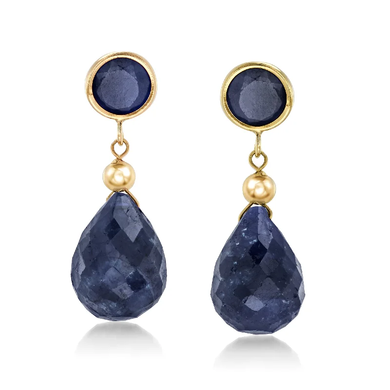 Timeless Beauty, Unbeatable Deals – Jewelry Sale On Ross-Simons Sapphire Drop Earrings in 14kt Yellow Gold