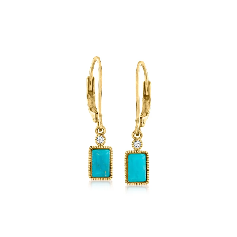 Adjustable Charm Bracelets For A Perfect Fit Ross-Simons Turquoise Drop Earrings in 14kt Yellow Gold