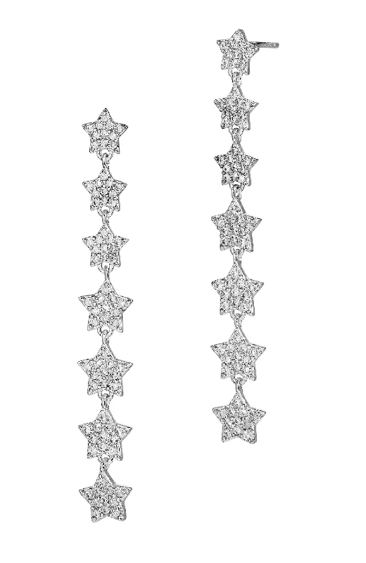 Don't Miss Out On Bestselling Jewelry At Special Prices White CZ Star dangle earrings