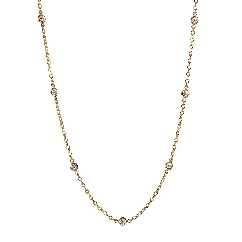 Limited-Stock Jewelry Sale – Shop Before It's Gone .56ct Diamond by the Yard 7 Station 14K Yellow Gold Necklace