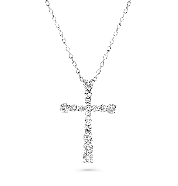 Don't Miss Out On Bestselling Jewelry At Special Prices Bremer Jewelry 14K White Gold Diamond Cross Necklace (0.50ctw)