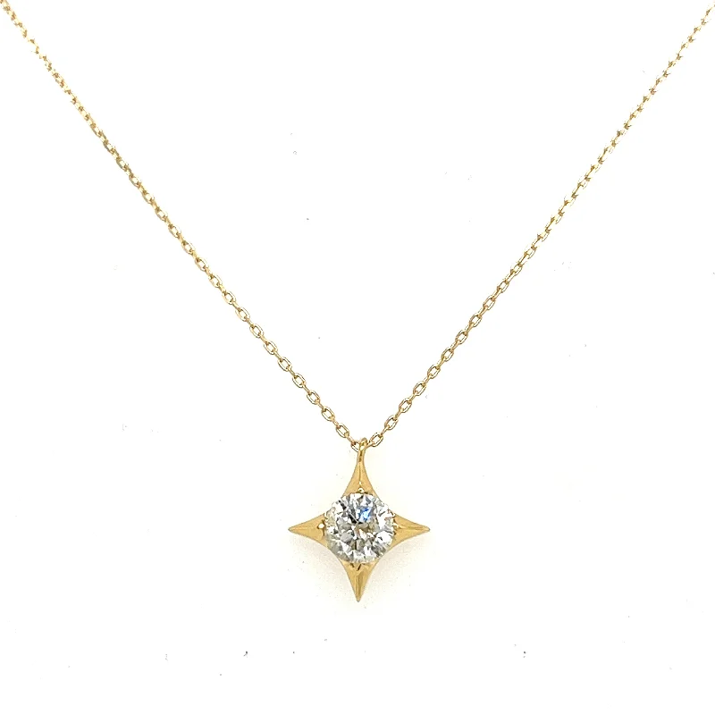 Exclusive Jewelry Offers – Shine For Less 18K Yellow Gold Round Shape Diamond Solitaire Pendant  (.37ctw)