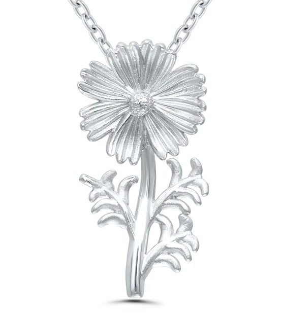 Exclusive Jewelry Sale – Limited-Time Discounts Bremer Jewelry 925 White Sterling Silver October Birth Flower "Cosmos" Necklace