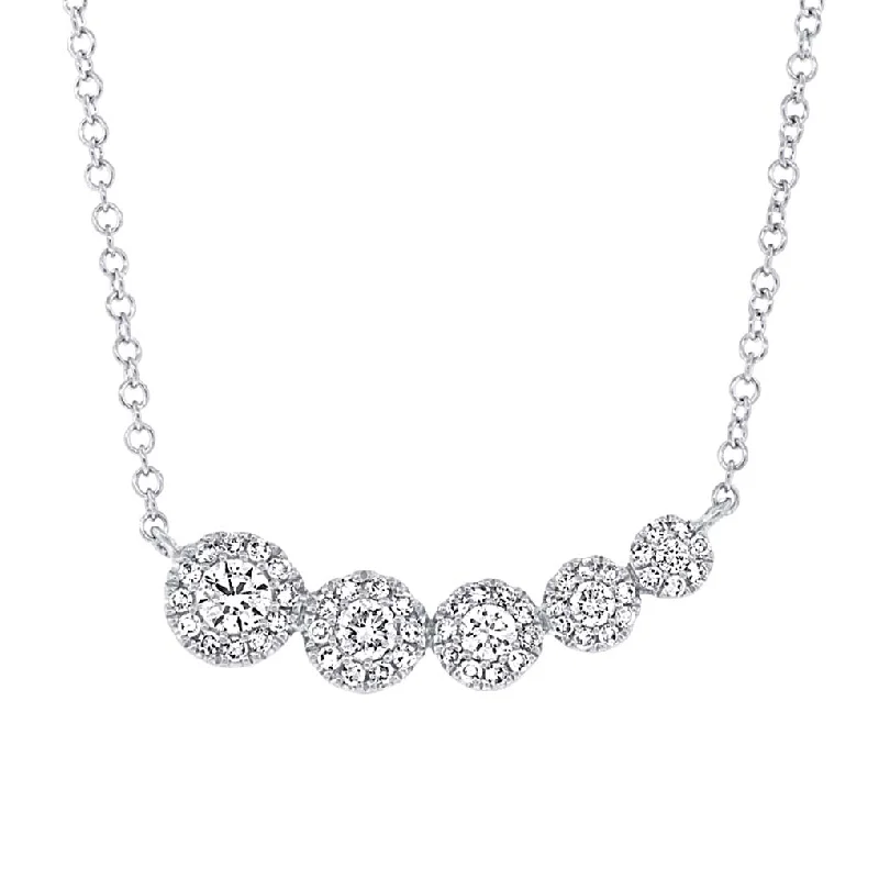 Exclusive Jewelry Offers – Sparkle For Less Bremer Jewelry Center of My World 14K White Gold Round Shape Diamond Multi Cluster Pendant with a 14K White Gold Cable Link Necklace (0.32ctw)